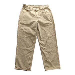 Vintage '97 Levis 590 L2 Jeans Mens 34x30 Beige Baggy Skater 90s y2k EUC